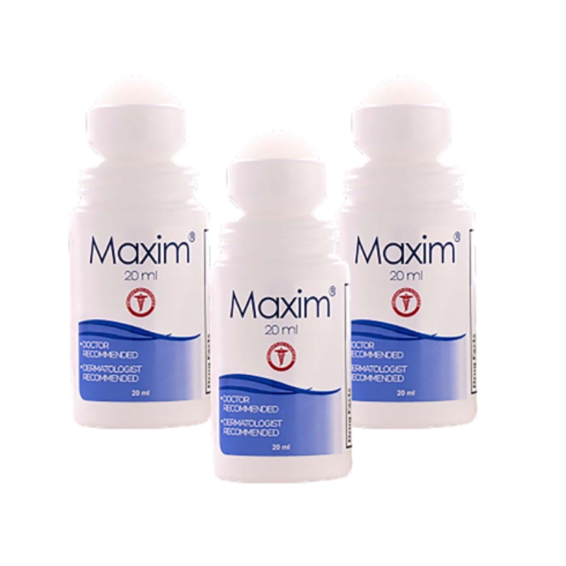 Maxim Antiperspirant 15% Deodoran Roll-On 20ml - Solusi Keringat Berlebih di Ketiak (Bundling 3pcs)