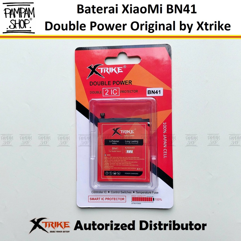 Baterai Xtrike Double Power Original XiaoMi BN41 Redmi Note 4 Batre