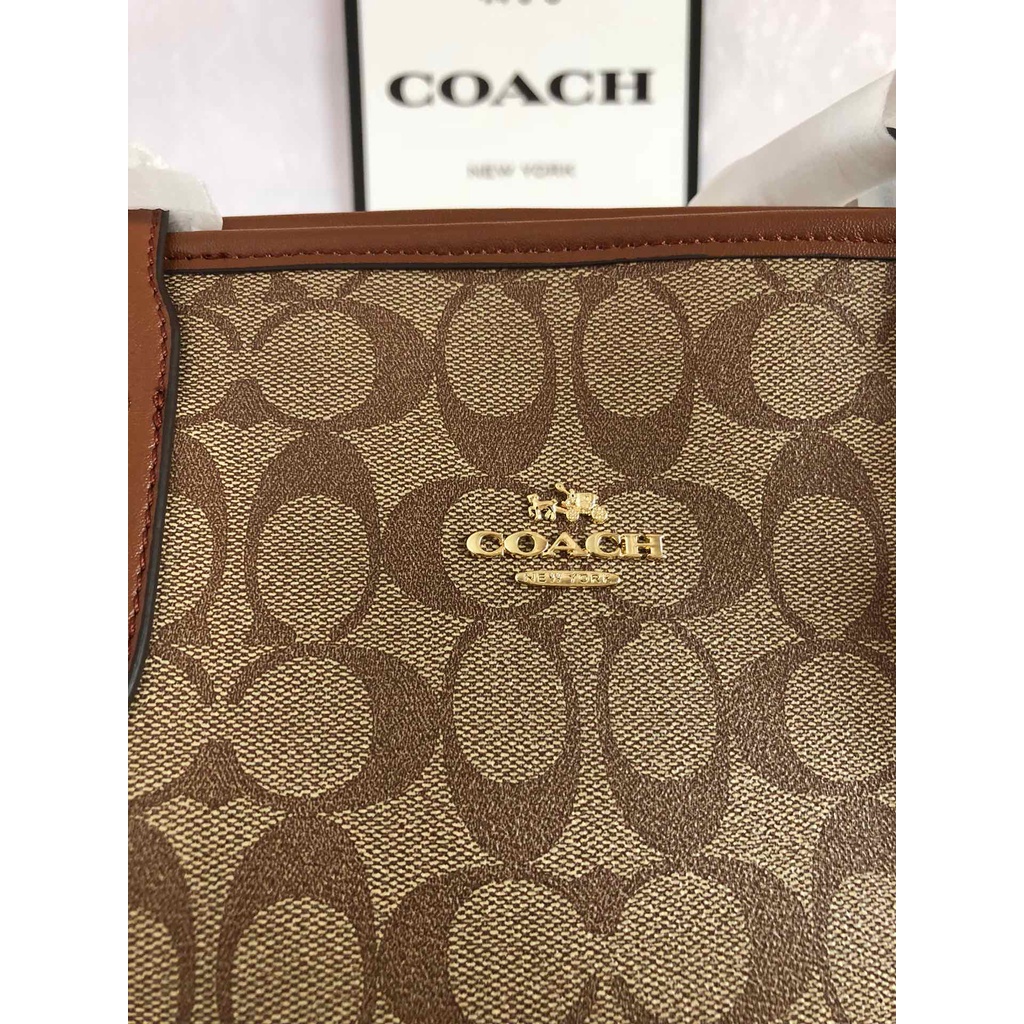 [Instant/Same Day] Coach 58292 Canvas leather tote bag for ladies with one shoulder bag  gwd