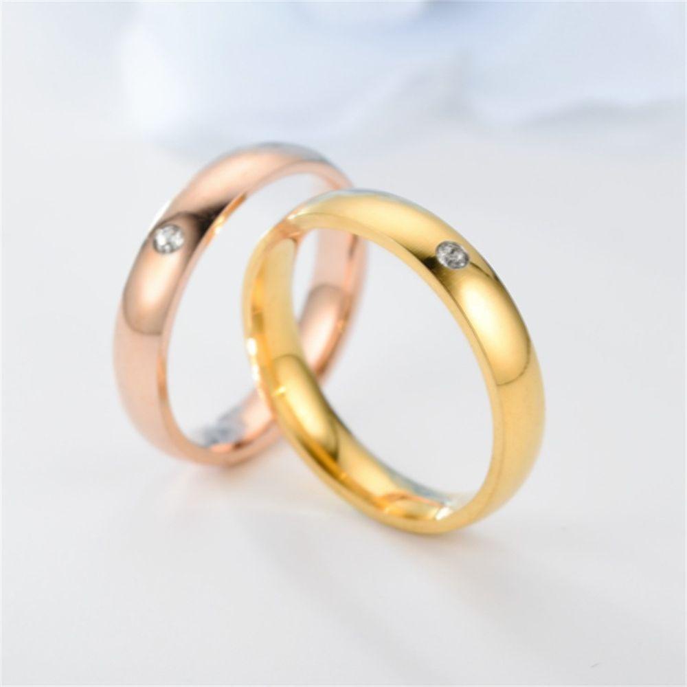 Lily Couple Cincin Perhiasan Titanium Steel Vintage Kristal Boho