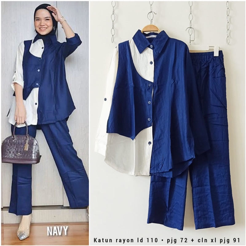 setelan celana katun rayon