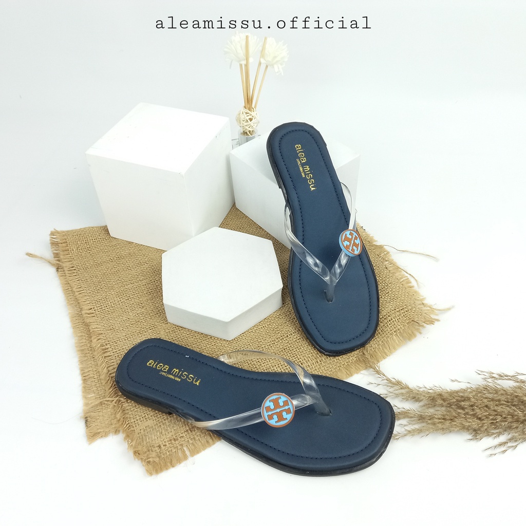 Qosry sandals Fariasi Karet kombinasi Jelly Transparan Flat Sandal by aleamissu