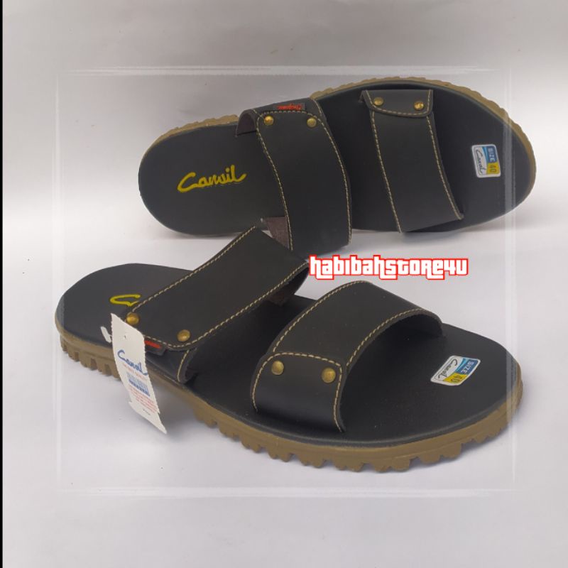 sandal kulit pria/sandal slide/sandal kulit carvil B2