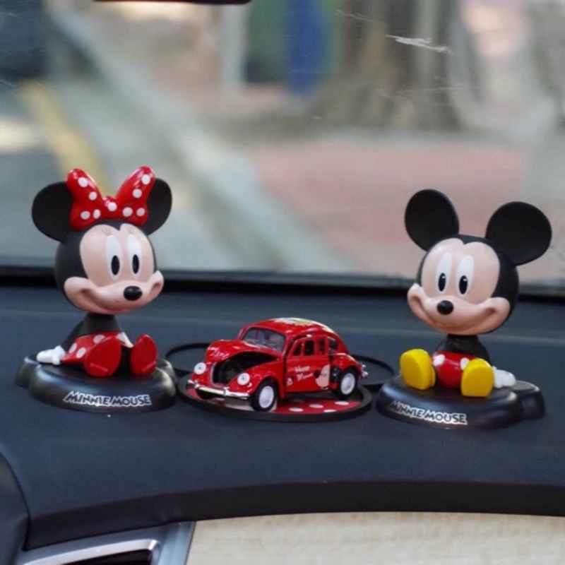 pajangan mickey minnie boneka hiasa dasbord mobil balon mickey Pajangan Mobil Kepala goyang Mickey Minnie Mouse