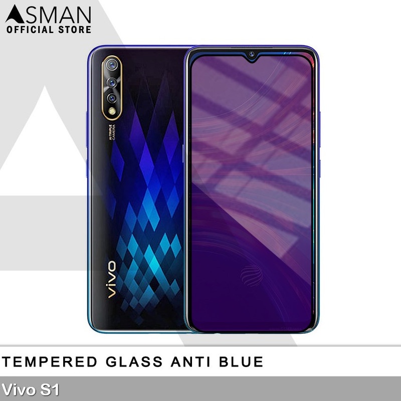 Tempered Glass Blue Light Full Lem VIVO S1 Anti Radiasi Screen Protector