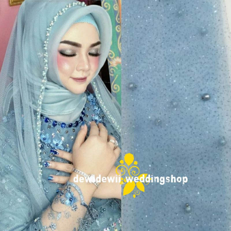 KERUDUNG PENGANTIN / VEIL MUTIARA POLOS / VEIL