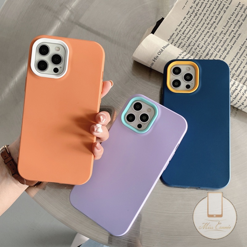 3 In 1 Soft Case Silikon Shockproof Warna Permen Cover Iphone 12 11 Pro Max 12 Xr Xs Max X 7 8 Plus