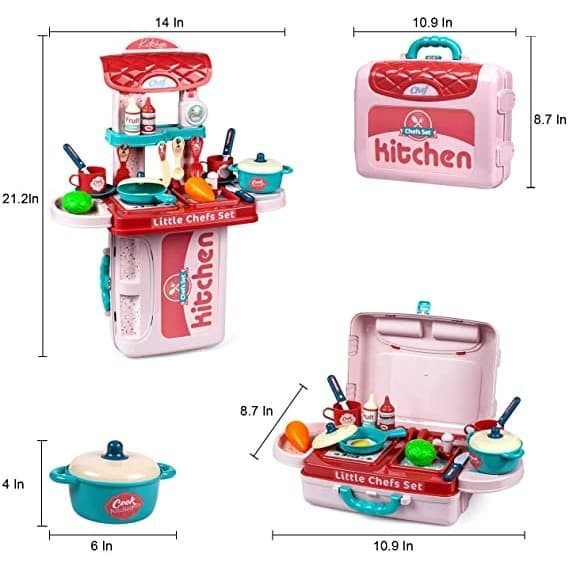 BEST SELLER Mainan Montessori Anak Perempuan 3 4 5 Tahun Mainan Belajar Masak Masakan set / Kitchen 3in1 Play Set Little Chefs Set No.A333-26  - Kado Mainan Anak Perempuan Murah Mainan Dapur