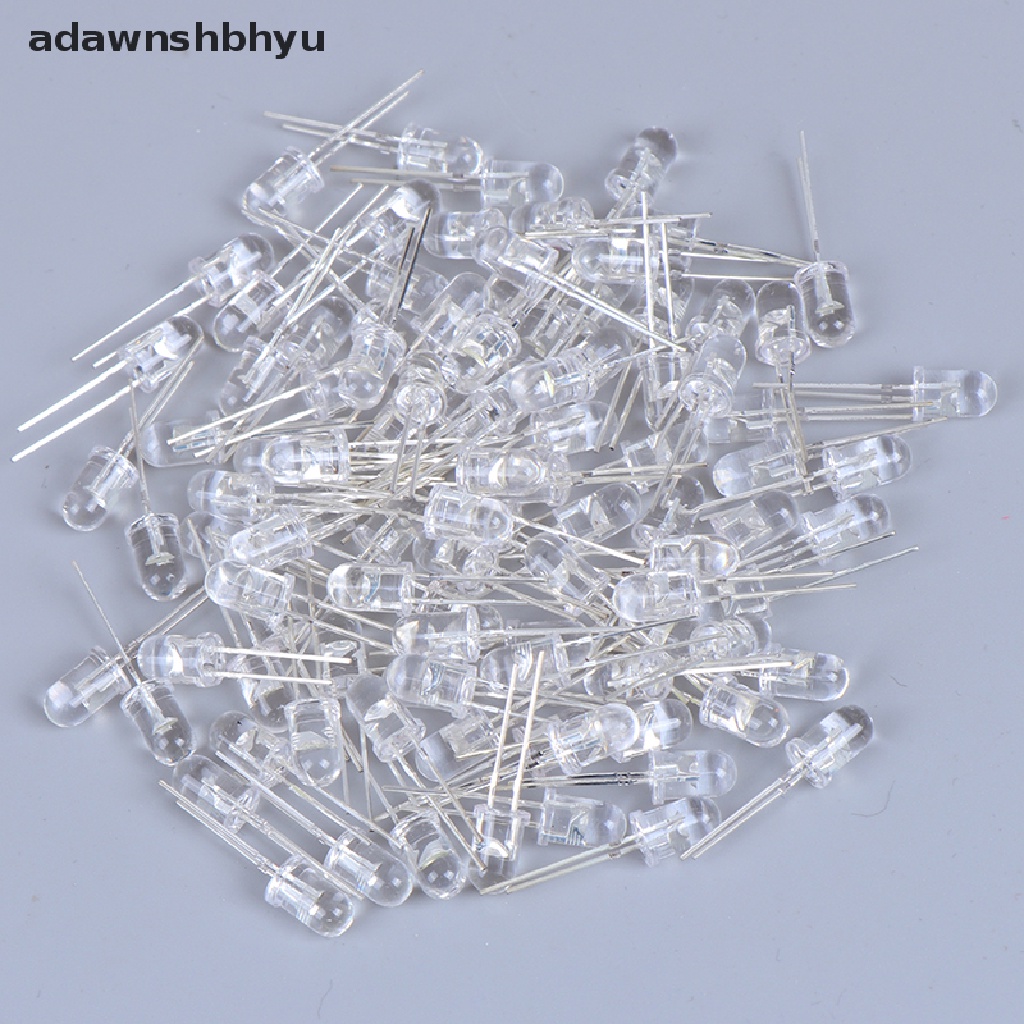 Adawnshbhyu 100pcs 5mm LED Aneka Kit Putih Hijau Merah Biru Kuning Dioda Pemancar Cahaya