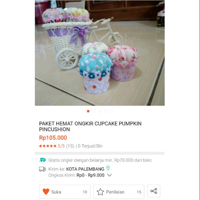 

Paket Hemat Pincushion Cupcake Pumpkin/Bantalan Jarum Pentul Pumpkin