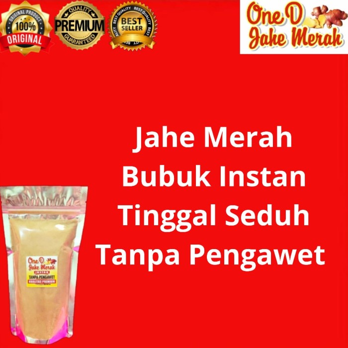 

tradisional-minuman- jahe merah bubuk instan 500 gram tinggal seduh -minuman-tradisional.