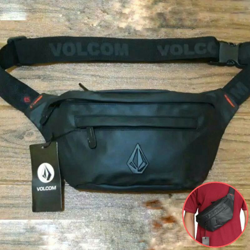 tas Volcom waist bag Volcom tas selempang Volcom waterproof logo besi