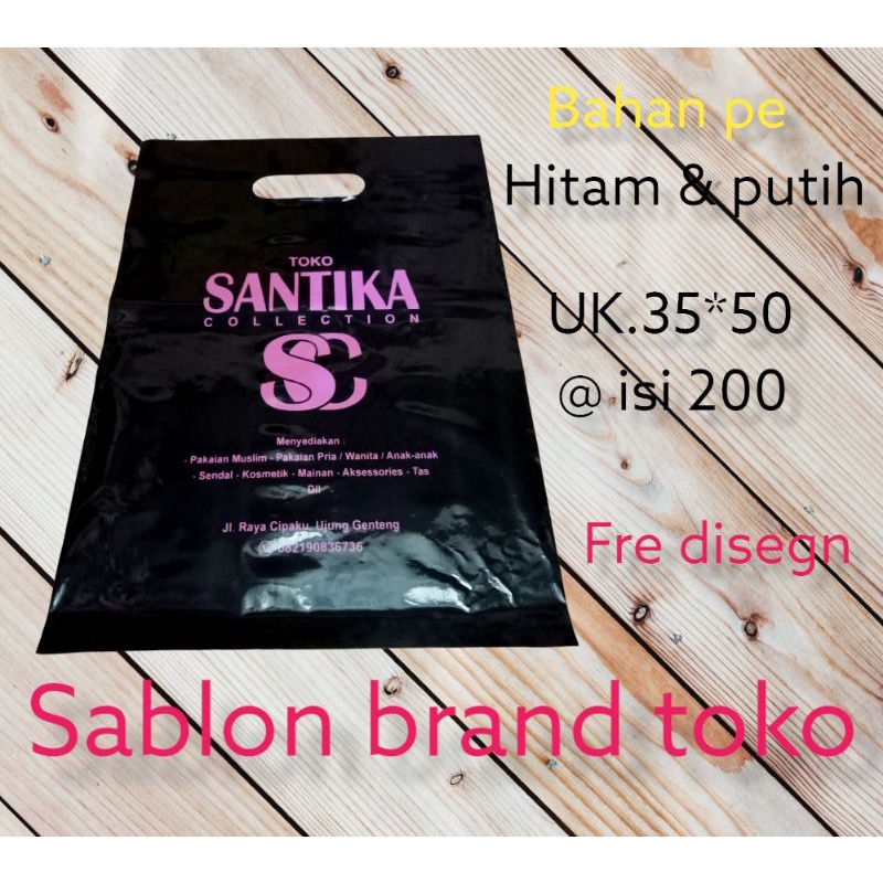 plastik sablon/sablon custom merek toko