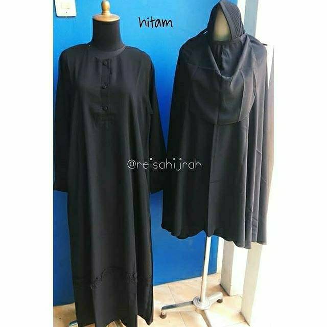 Gamis Syari Set Jilbab Khimar Kerudung free Cadar Tali model Basic Rempel