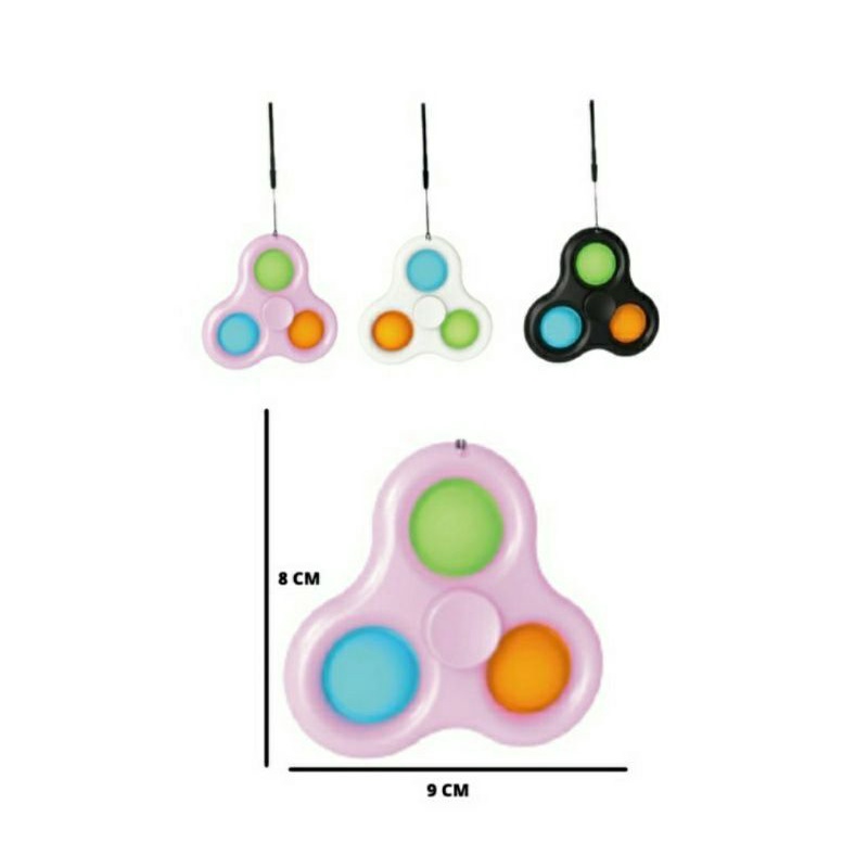 Gantungan Pop it Simple Dimple hole Mainan Pencetan Dimple-Triangle