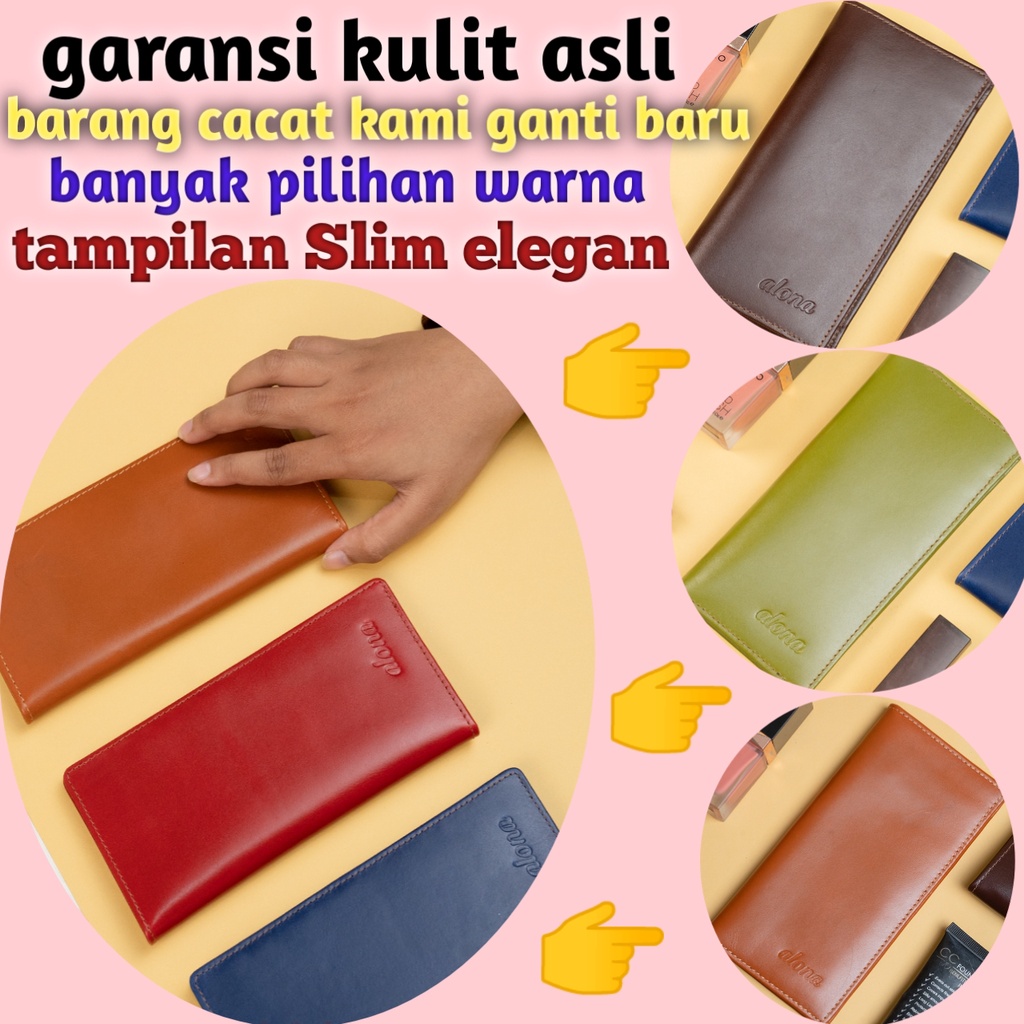 Dompet panjang kulit pesta wanita cewek kulit asli keren kekinian cantik terbaru banget
