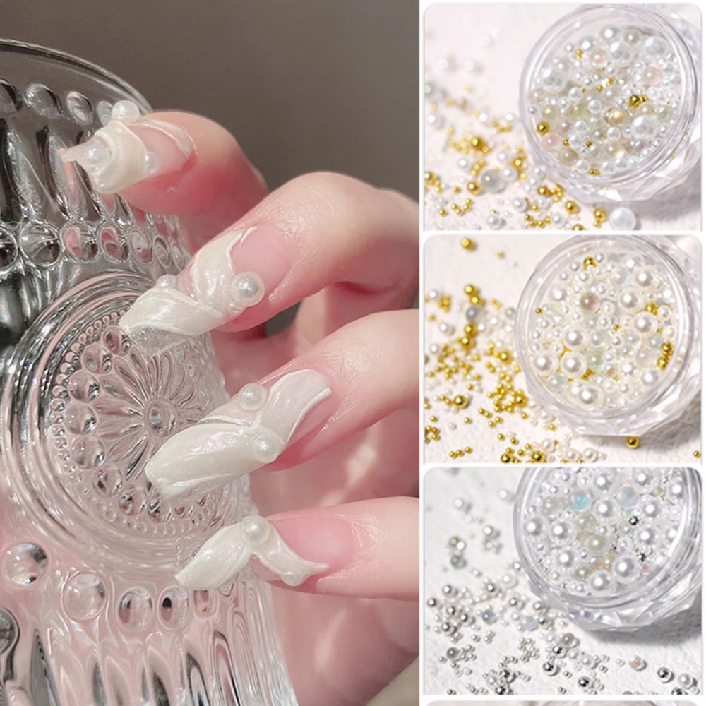 Mxbeauty 1 Kotak Manik-Manik Kristal Berlian Imitasi 3d Multiwarna Dekorasi Nail Art / Manicure
