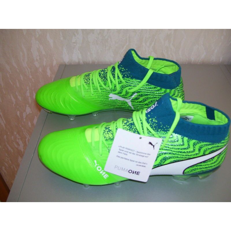 Sepatu bola puma one 17.1 fg green gecko