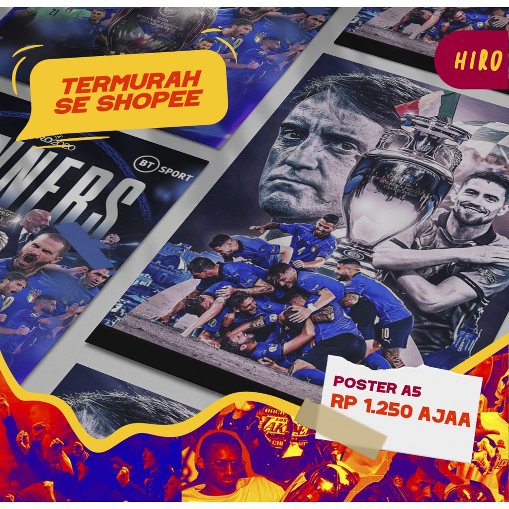 [ISI 12PCS] Poster Italia Italy Juara EURO 2020 Welpeper Wolpeper Dinding Aestetik Estetik