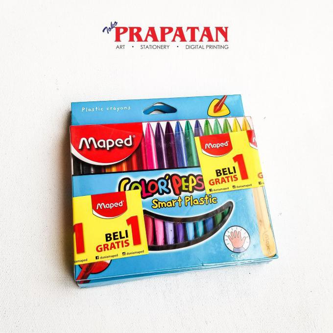 

(PERALATAN MENGGAMBAR) MAPED COLOR PEPS SMART PLASTIC CRAYON 18 WARNA PROMO BUY 1 GET 1 SALE