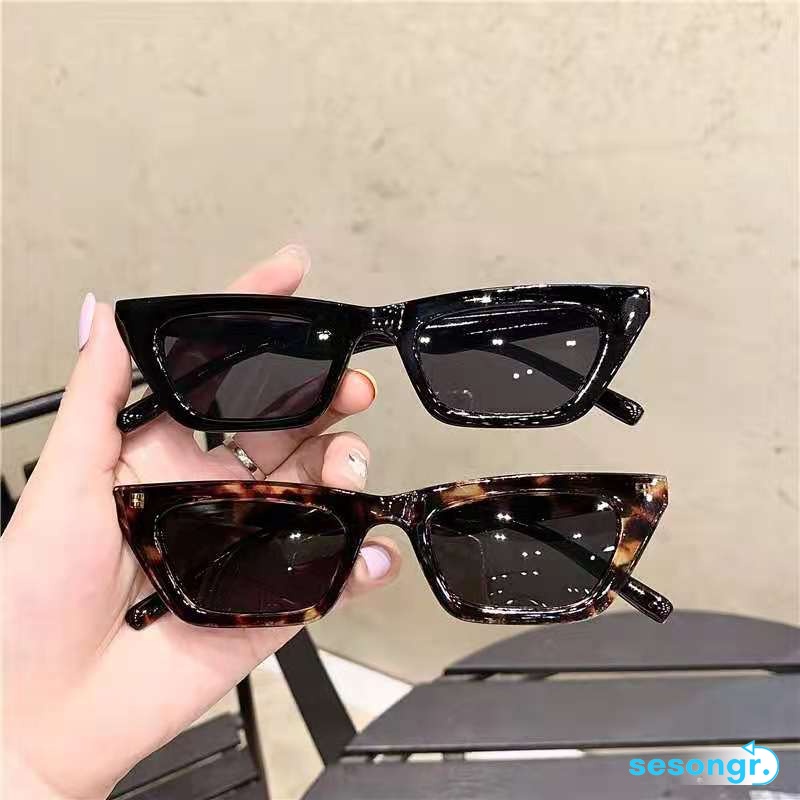 【TERSEDIA &amp; COD】Kacamata Hitam Wanita Korea Gaya Kacamata Lensa Warna Kucing Cewek Sunglasses -SG