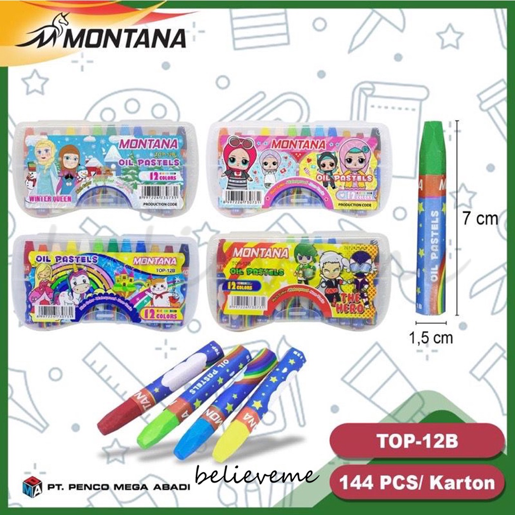 

Krayon Crayon Oil Pastel 12 Warna Squeezy/Oil pastel