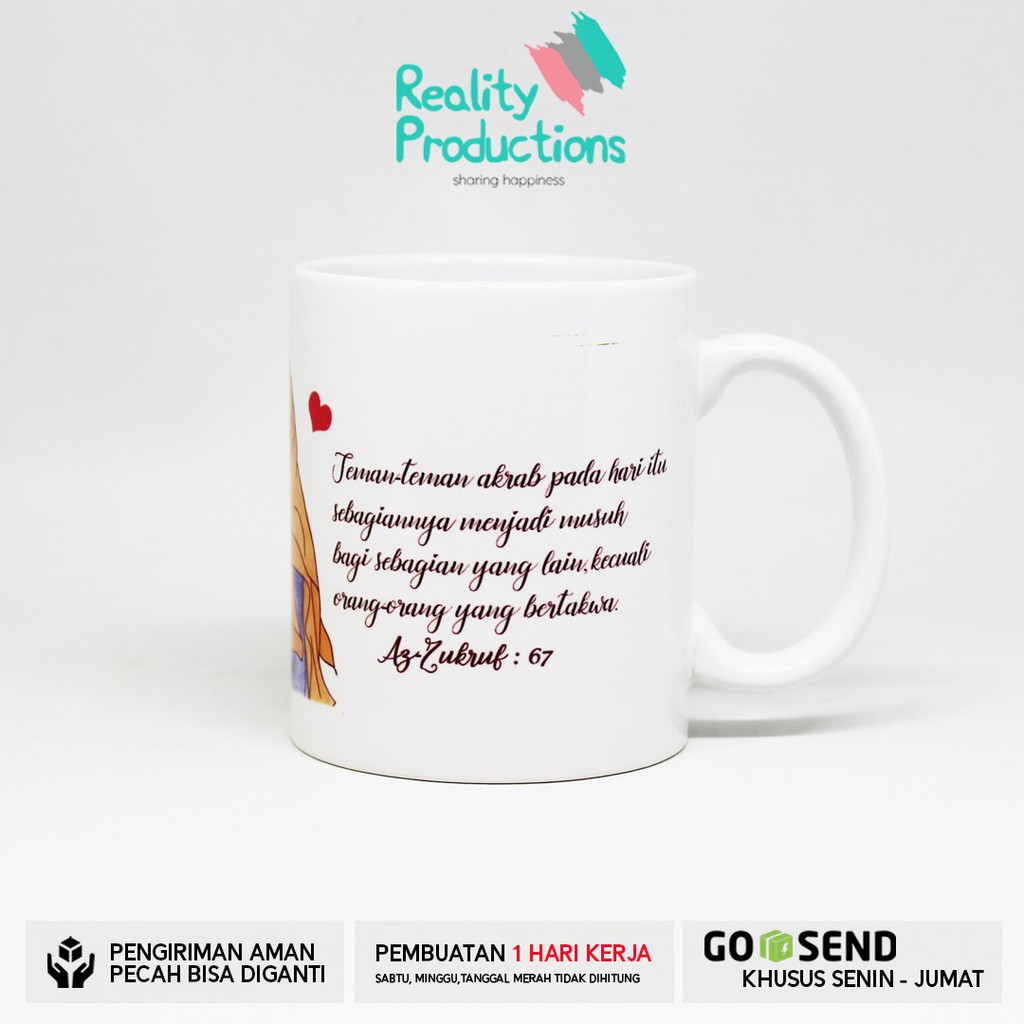 Mug Persahabatan Muslimah 2 Versi Cadar untuk Kado Sahabat