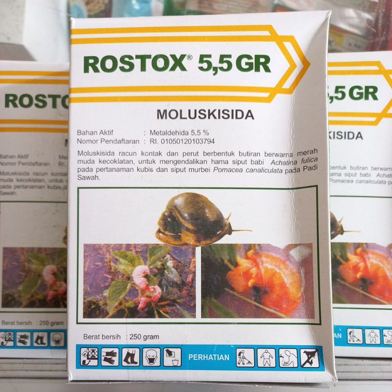 Moluskisida ROSTOX 5,5GR 250 Gram ( Toxiput / Siputox ) Uni Agro Chemica