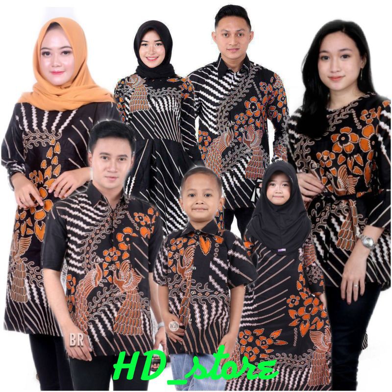 Sarimbit/couple batik keluarga sania ruffle ndoro jowi batik couple keluarga terkomplit dan terbaru