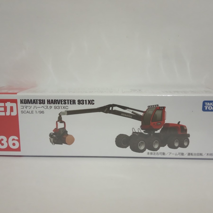 Tomica no 136 Komatsu Harvester diecast miniatur alat berat long mainan pajangan murah
