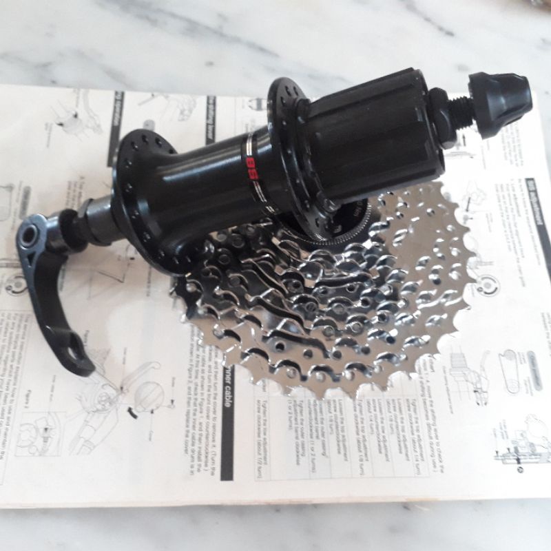 Freehub Sprocket Shimano Vintage Parallax RM30 36H 11-36T 8 Speed QR hitam
