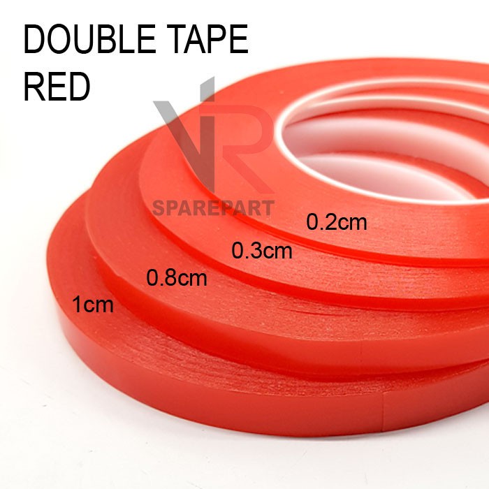 

DOUBLE TAPE MERAH / DOUBLE TIP LEM 2 SISI 0.2 CM - 1.0 CM