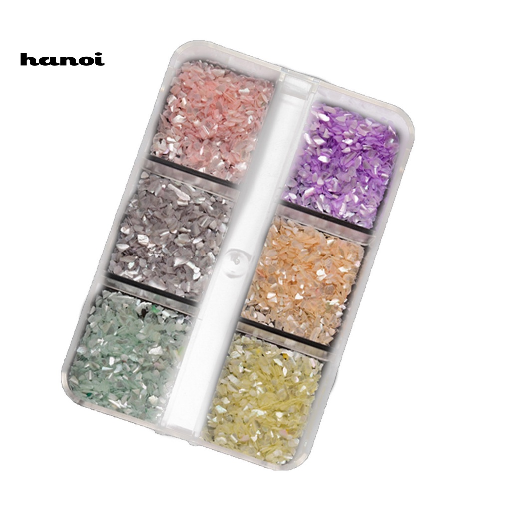 Han_ 1 Kotak Ornamen Kerang Multifungsi Untuk Dekorasi Nail Art