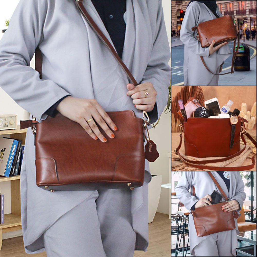 MORGANTE BAG ALICE LEATHER - Tas Selempang Sling Bag Wanita Berbahan Kulit Sapi Asli Premium AL02