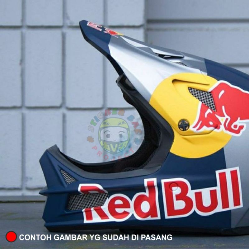 Sticker helmt motocros stiker helm cakil satu set cutting sticker 1redbull