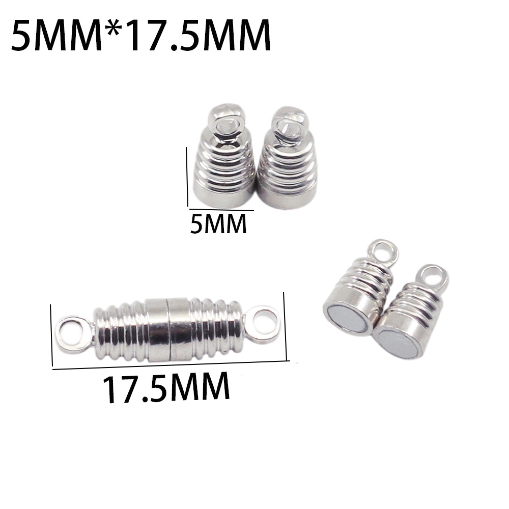 10pcs / lot Gesper Magnetik Rhodium Bahan Stainless Steel Untuk Membuat Perhiasan DIY