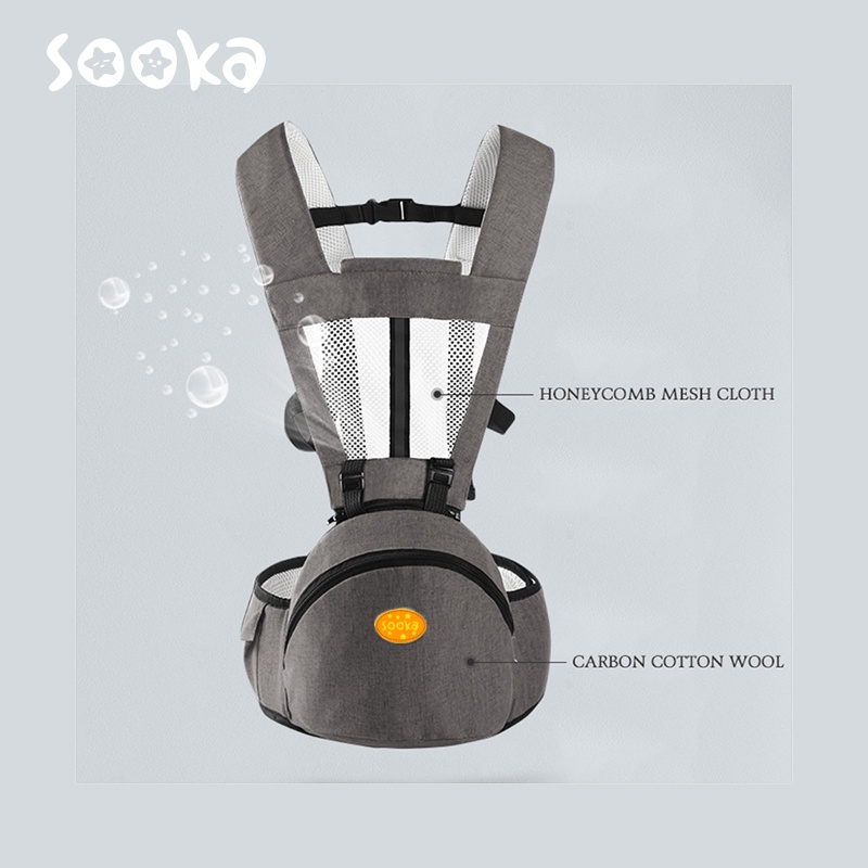 SOOKA Gendongan Bayi Depan Hipseat Untuk Bayi 0-36 Bulan / Gendongan Bayi Berbagai Macam Cara Gendong Baby Carrier Ransel Multifungsi Perlengkapan Bayi SK-EDB1064