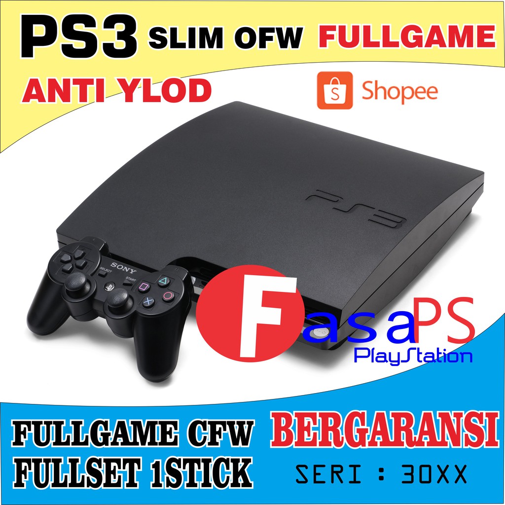Playstation3 Slim 120gb FullGame CFW/PS3 Slim/PS 3 Slim/Playstation 3 Slim + 1 Stik/Stick Controller