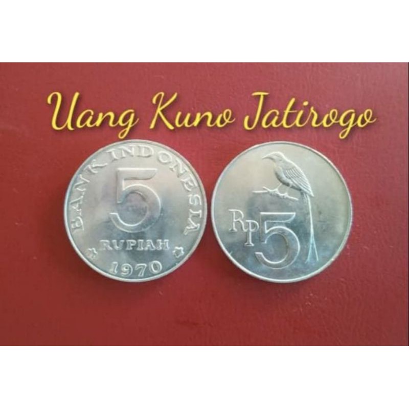 UANG KUNO 5 RUPIAH BURUNG TAHUN 1970