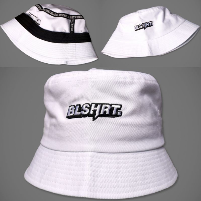 Topi Bucket Bullshirt Putih Original Pria/Wanita