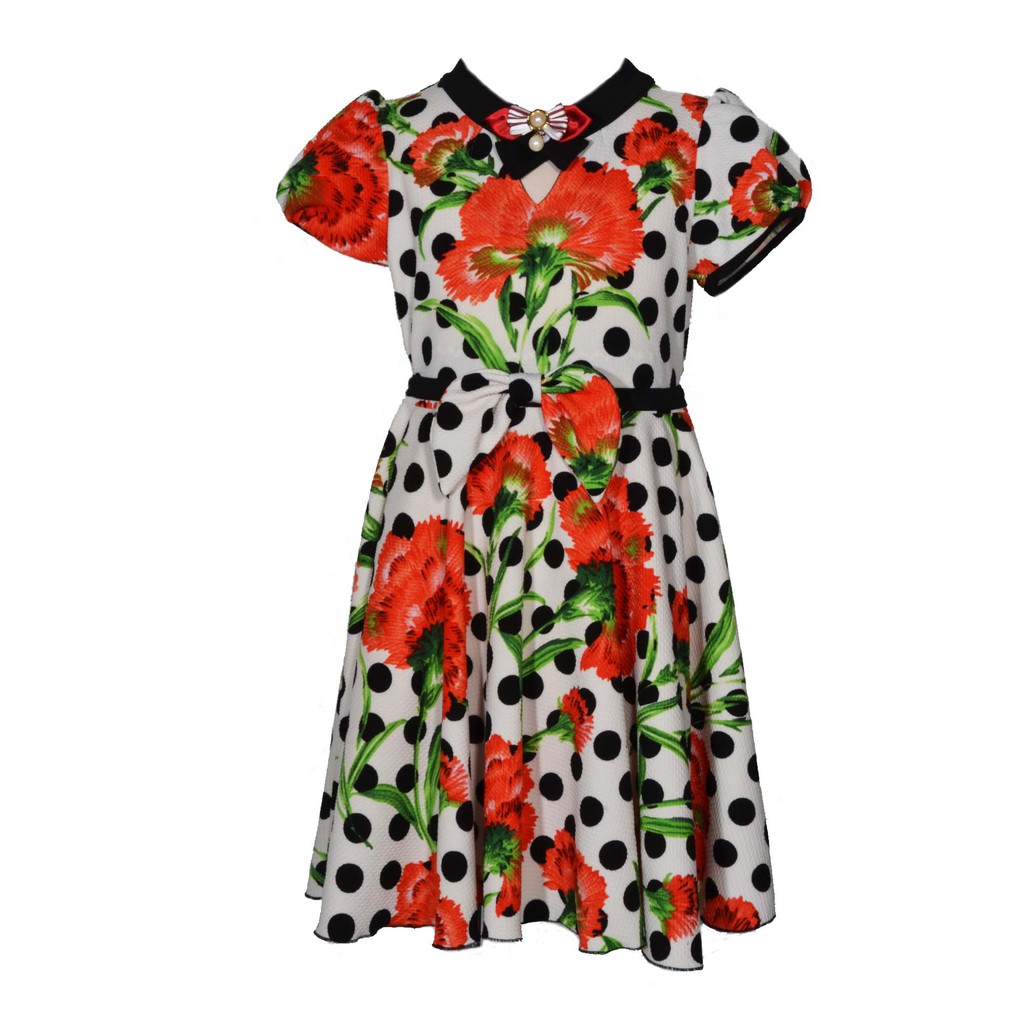 Dress Casual Anak Perempuan Waffel Printing Premium Import