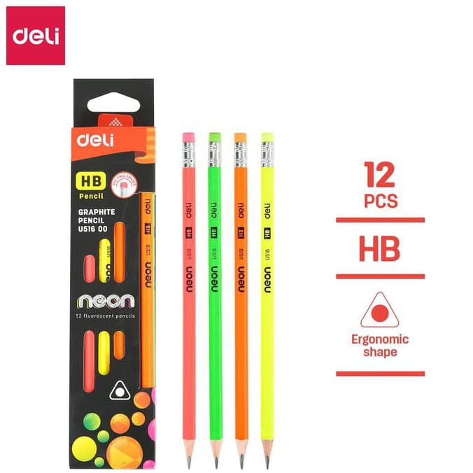 

Deli EU51600 Grafit Pensil Kayu 12 Pcs/Box 4 Warna dengan Penghapus STOK TERBATAS