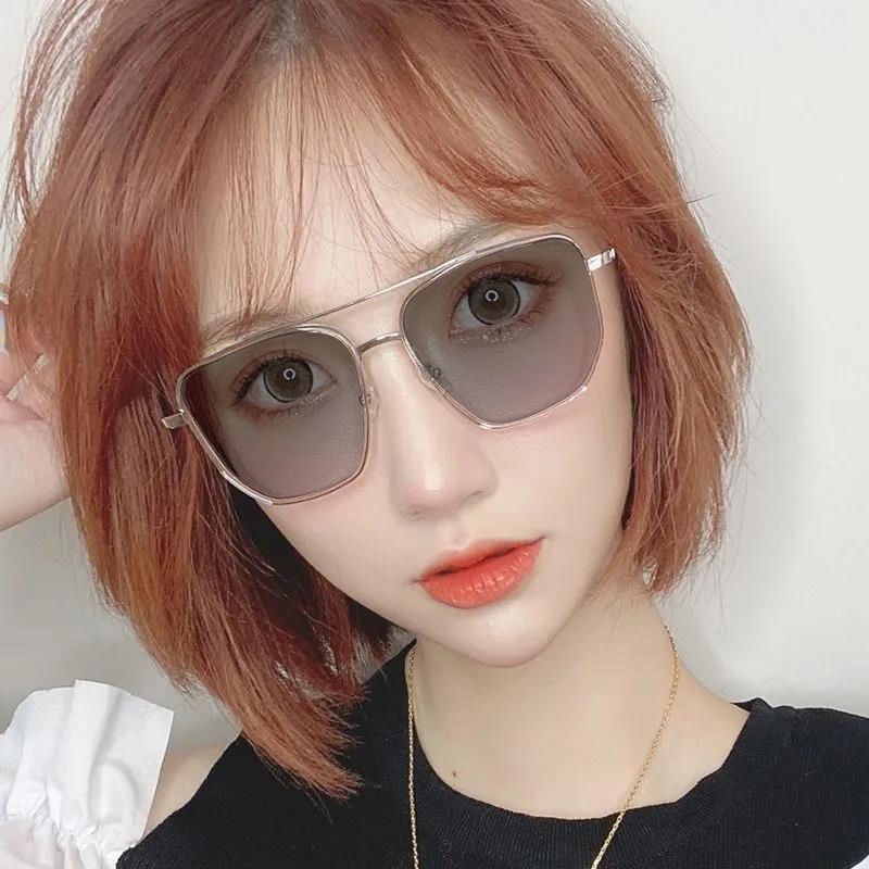 Kacamata Photochromic Anti Radiasi Bahan Metal Gaya Korea Untuk Pria Dan Wanita