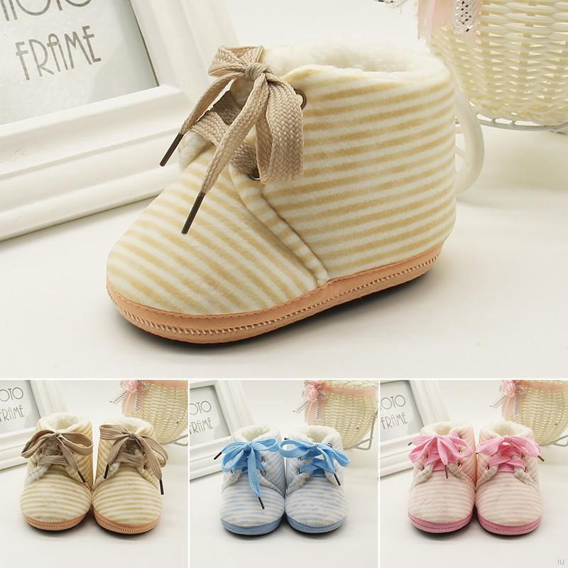 Fashion Bayi  Sepatu  Boots  dengan Bahan Katun dan Sole 