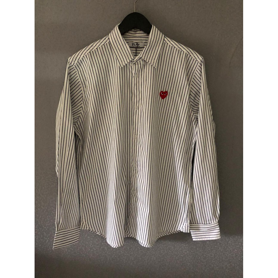 SHIRT CDG WHITE STRIPE PREMIUM KEMEJA PRIA WANITA BRANDED KEKINIAN KEMEJA DISTRO MURAH