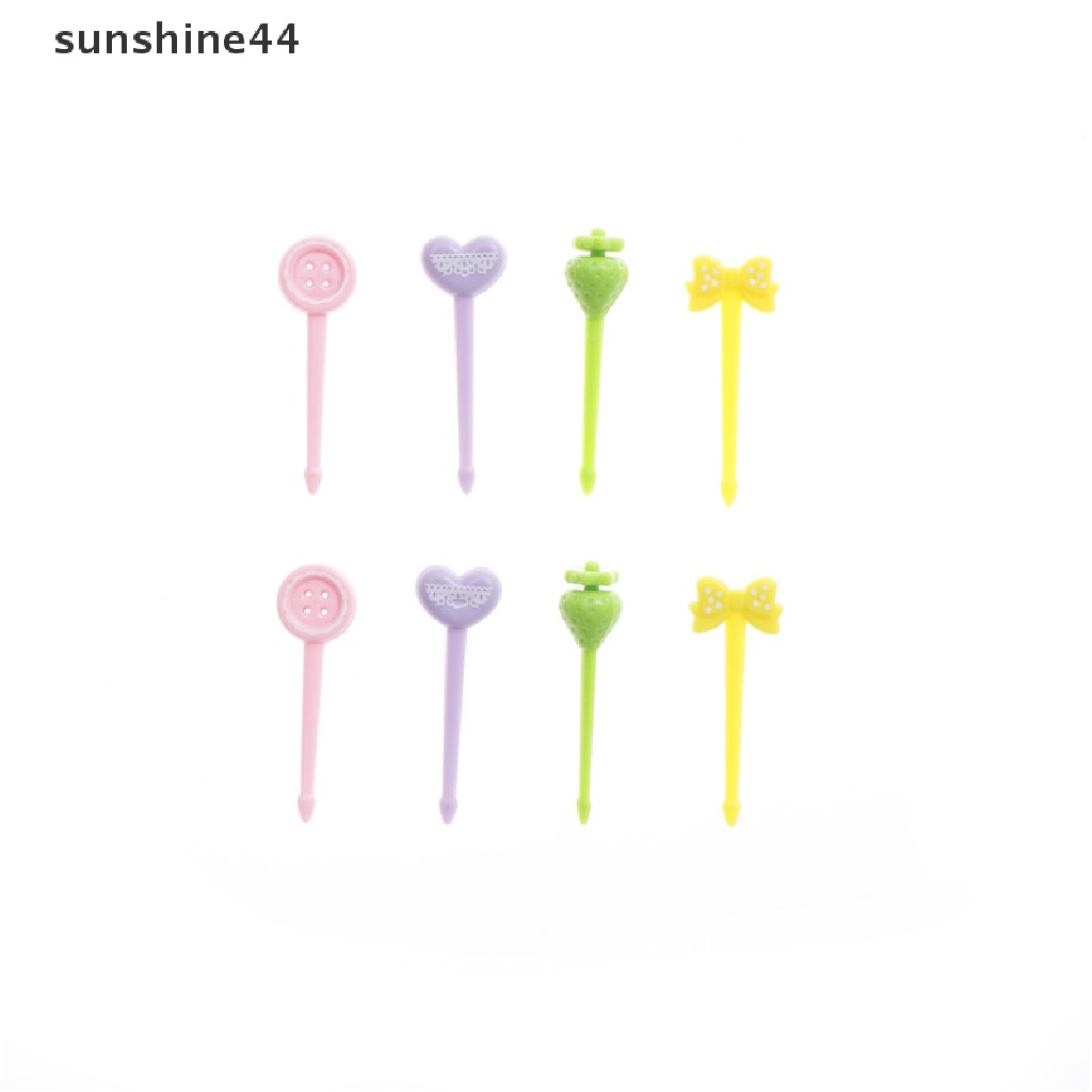 Sunshine 8Pcs Garpu Buah Mini Warna Permen Untuk Dekorasi Pesta