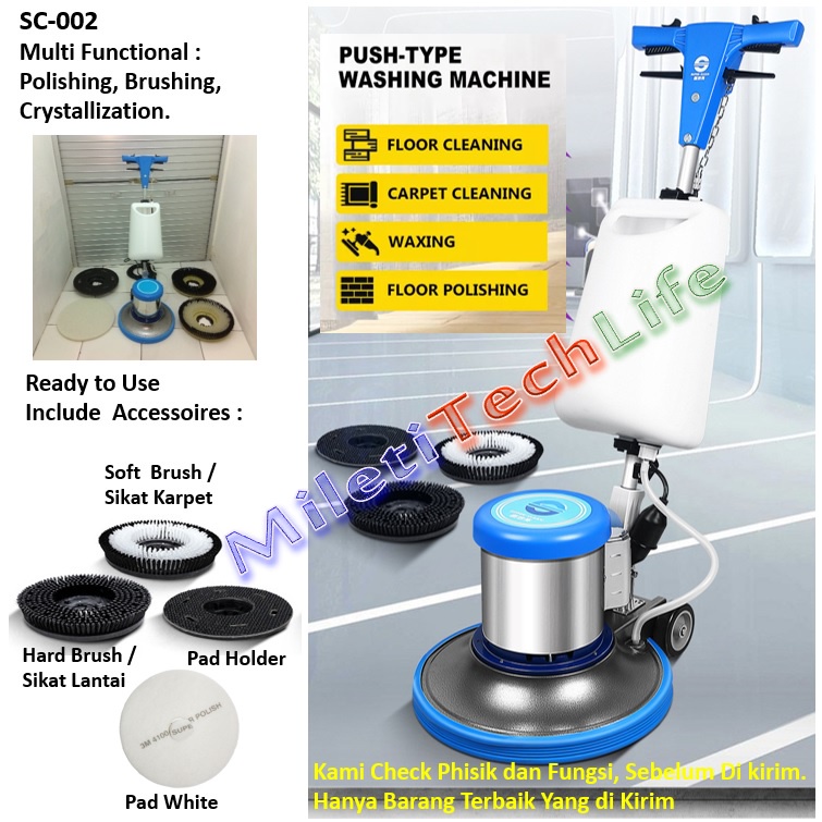 Mesin Polisher Lantai SC-002 17inch 175rpm Brushing Polishing Machine