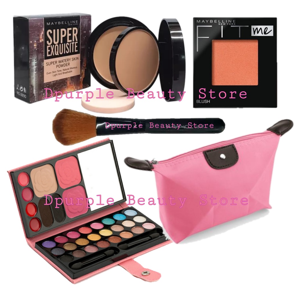 Paket Kosmetik Maybelline Super Hemat Lengkap - Paket Make Up Maybelline Komplit Murah - Bedak - Fodnation - Concealer - Blush On - Eyeshadow - Maskara - Eyeliner - Lipcream - Pensil Alis - Bulu Mata - Lem Bulu Mata - Penjepit Bulu Mata - Kuas Make Up