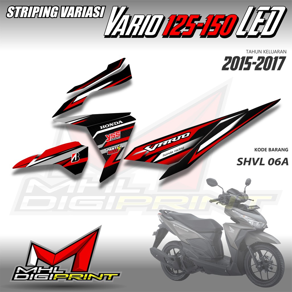 STRIPING VARIASI HONDA VARIO 125 &amp; 150 -  STIKER VARIO 125 &amp; 150 LED - SHVL 06