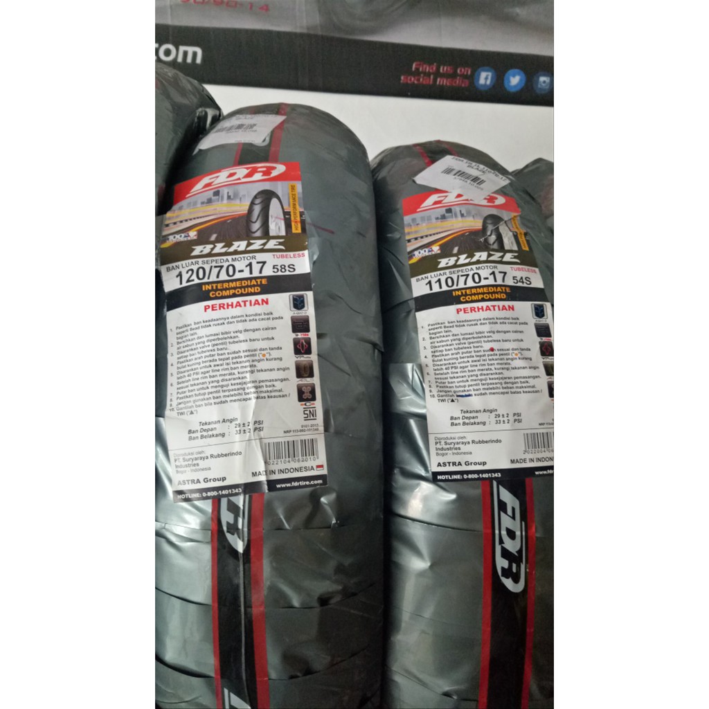 BLAZE 120/70-17 BAN TUBELESS FDR